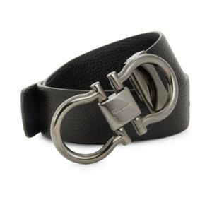 Salvatore Ferragamo Double Gancini Leather Belt